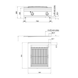 Elektrische grillplaat - 10,8kW - Tafelmodel - RVS