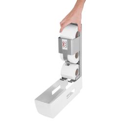AIR-WOLF | Distributeur de papier toilette - pour 3 rouleaux ménagers - en inox - blanc  