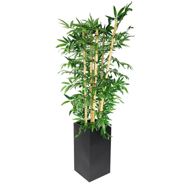 Artificial Bamboo Tree in Pot – 210 cm Tall - Square Planter - Green