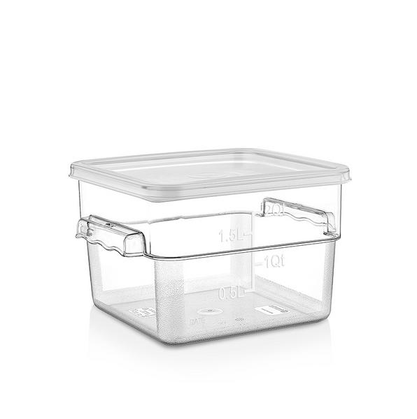 Voedseldoos - incl. deksel - Kunststof - transparant - hoogte: 100mm - 1,9 liter