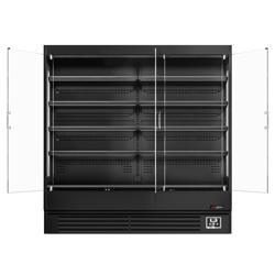 Witryna chłodnicza naścienna z drzwiami skrzydłowymi - 1940 mm - 893 l - z oświetleniem LED, 3 szklanymi drzwiami na zawiasach & 4 półkami	