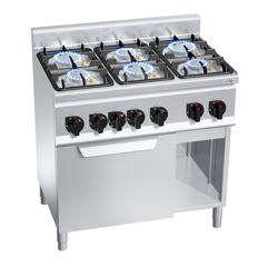 Gasfornuis - Lorenzo 600 - 900x600mm - 32,0 kW - 6 pits - incl. gas statische oven - 3,5 kW