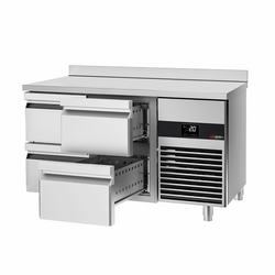 Koelwerkbank PREMIUM - 1400x700mm - met 4 deuren & achterwand