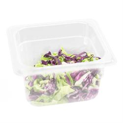 (6 adet) Polikarbon Gastronorm Küvet GN 1/6 - şeffaf - 1.5L - Yükseklik:100mm