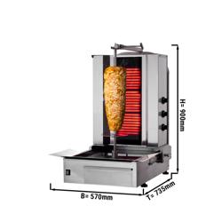 Elektro Gyros-/ Dönergrill - 3 Brenner - max. 40 kg - inkl. 2 Flügeltüren