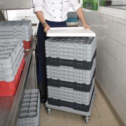 CAMBRO | CAMRACK® Glasswasher Rack – 36 Compartments – 500×500 mm – Black – 1 Extender – 143 mm high