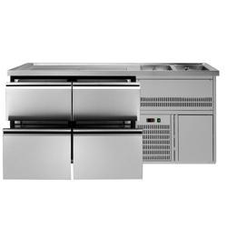 Commercial Refrigerated Beer Counter PREMIUM PLUS- 1950x700mm - with 4 drawers