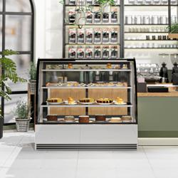 Commercial cake display fridge - 524L - 1500mm - Double glazing - with 3 glass shelves - rear sliding doors