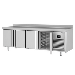 Koelwerkbank PREMIUM PLUS - 2452x600mm - met 4 laden & met achterwand