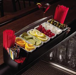 Garnish centre - 3 small and 2 large containers - 4.95 litres - with lid