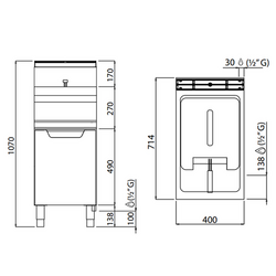 Friteuză pe gaz 20 litri (16,5 kW)