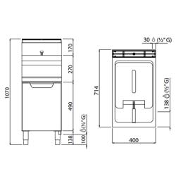 Gazowa frytkownica - 20 litrów - 16,5 kW