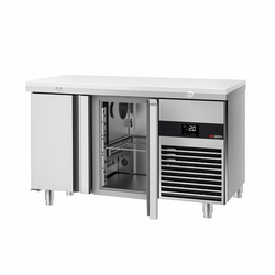 Koelwerkbank PREMIUM - 1400x700mm - met 2 deuren - incl. snijplank wit