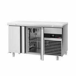 Koelwerkbank PREMIUM - 1400x700mm - 281 liter - kleur wit - met 2 deuren - incl. snijplank wit - snijplaat wit