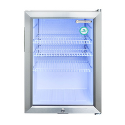 GASTRO-COOL | Minibar koelkast - 430mm - 62 liter - met 1 glazen deur - Zilver