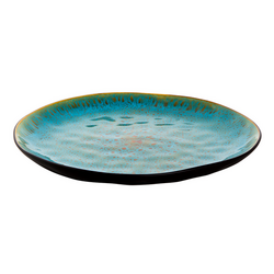 LOTUS - طبق مسطح - بقطر 275 مم - تركواز/أسود (قطع x4)