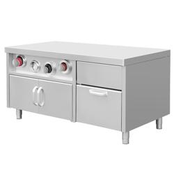 Mesa de trabalho para cafetaria, com suporte para copos e compartimento para cubos de gelo - 1,5 m