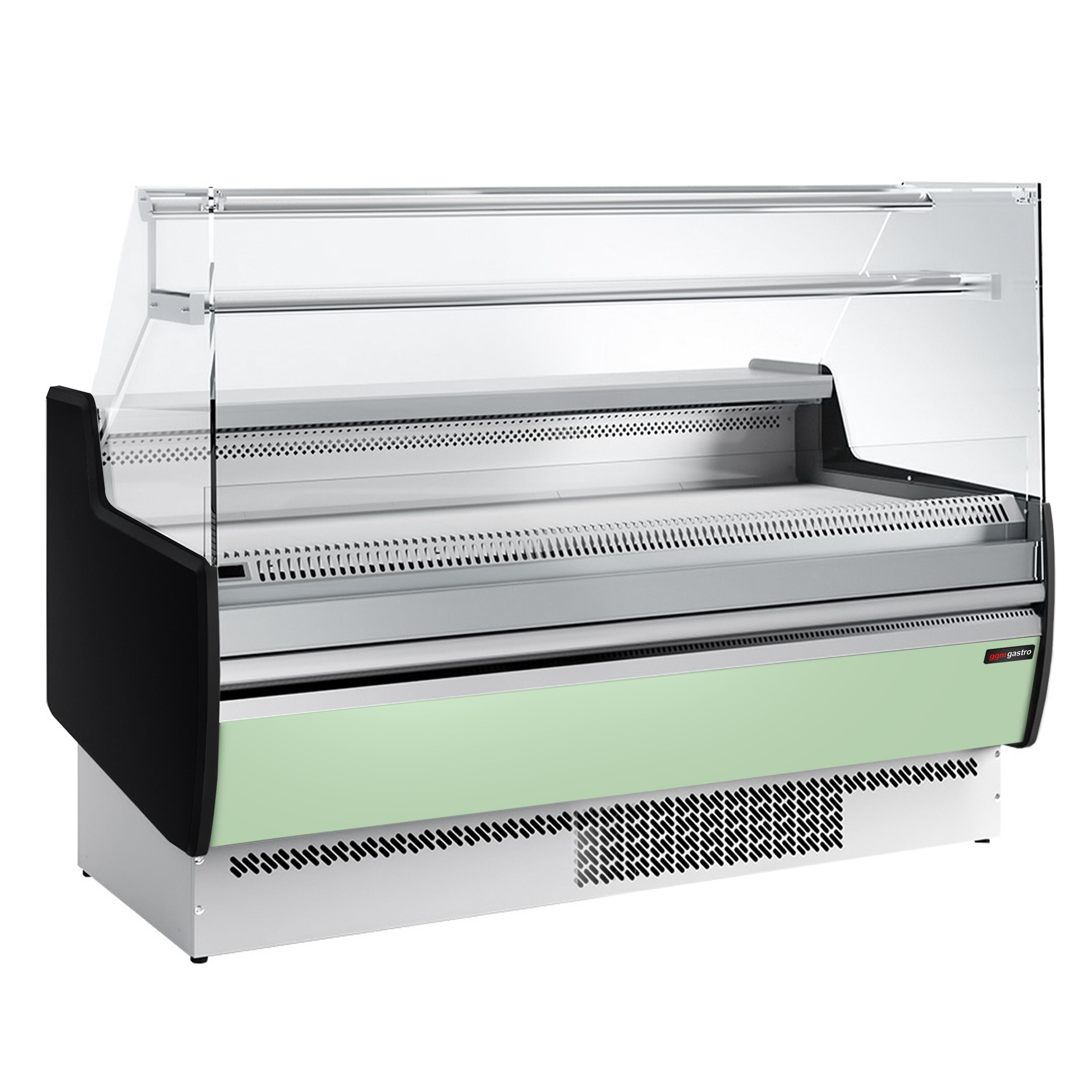Comptoir vitrine réfrigérée - 1622x953mm - +0/+6°C - 2 portes - 1 étagère - Façade vert clair