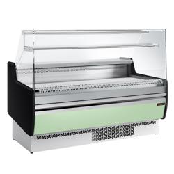Koeltoonbank - 1622x953mm - 178 liter - front hellgroen - met 2 deuren - met 1 legroosters - rechte ruit
