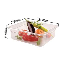 Polycarbonate Gastronorm Container GN 1/2 – Clear – Height: 150 mm