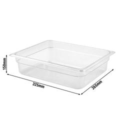 Recipiente GN de policarbonato 1/2 - claro - profundidad de 150 mm