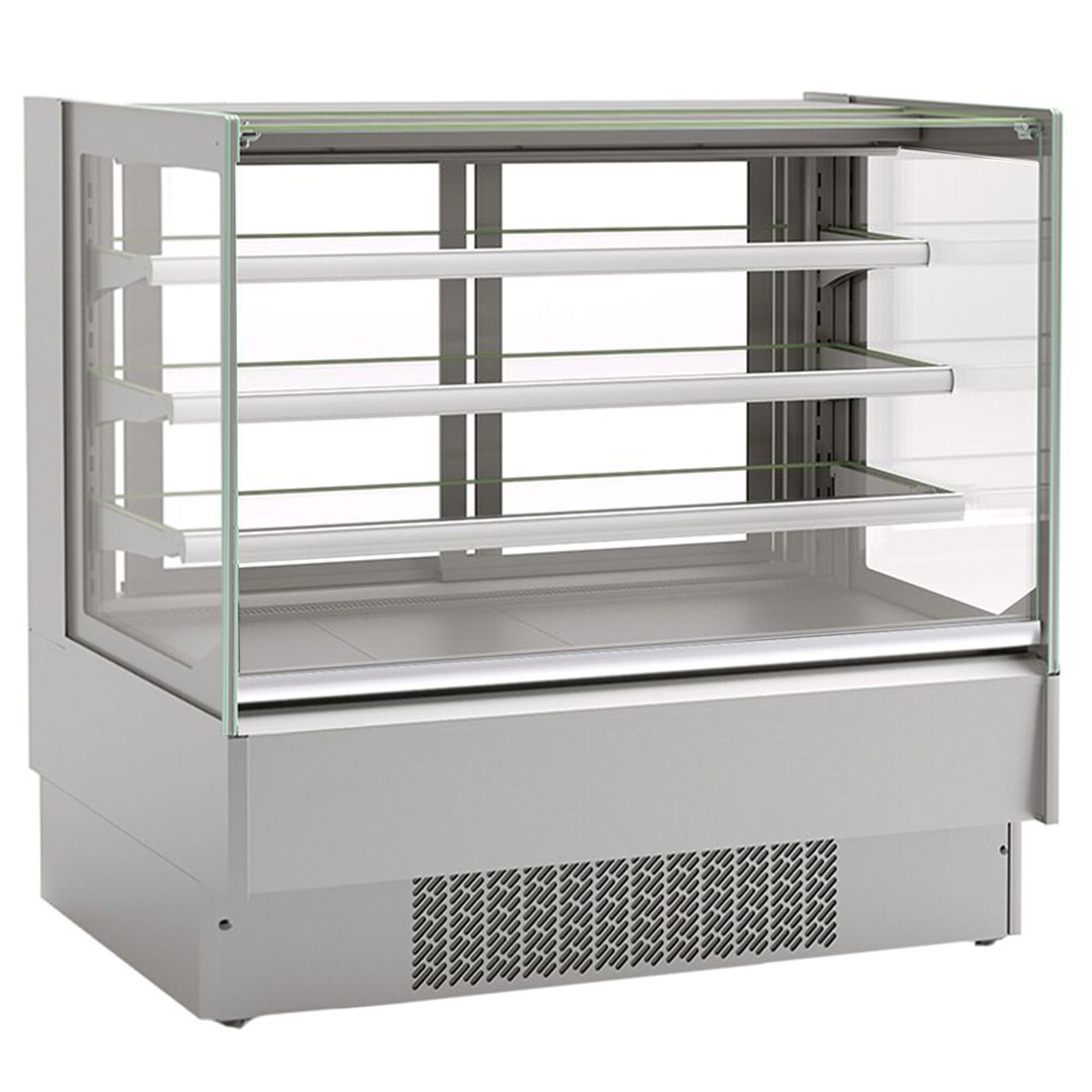 Vitrine à pâtisserie réfrigérée - 274L - 978mm - Double vitrage - avec 3 étagères - portes coulissantes vitrées arrière
