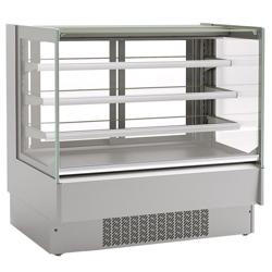 Vitrine à pâtisserie réfrigérée - 274L - 978mm - Double vitrage - avec 3 étagères - portes coulissantes vitrées arrière