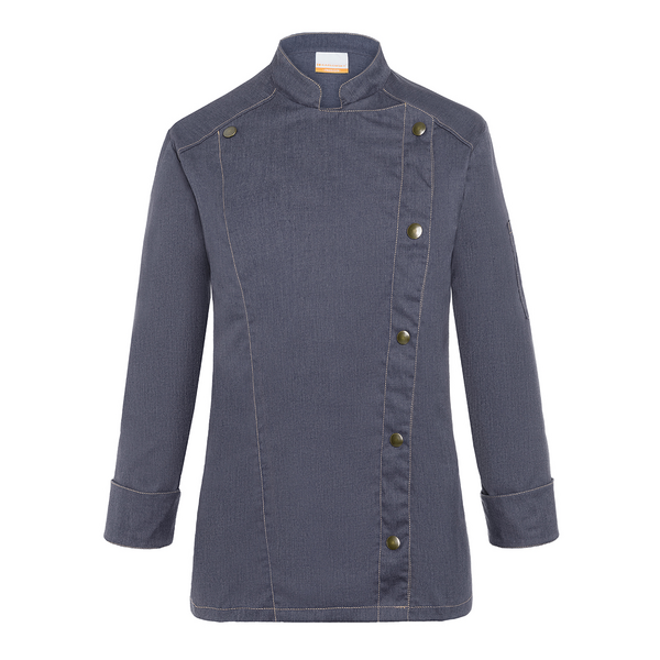 Chaqueta de chef para mujer Karlowsky estilo jeans - Vintage Black - Talla: 34