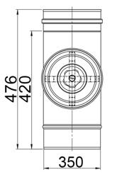Tub drept - din oțel inoxidabil - Lungime: 476 mm - Ø 350 mm