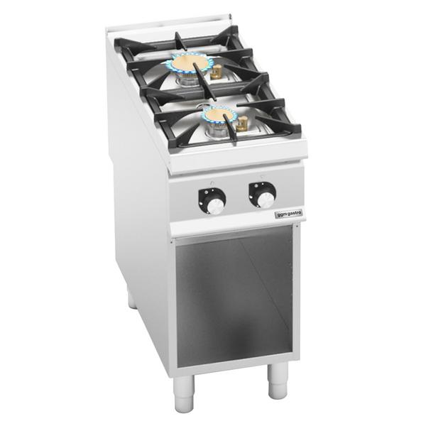 Gas Hob - 16kW - 2 burners - with open base shelf - Heavy Duty