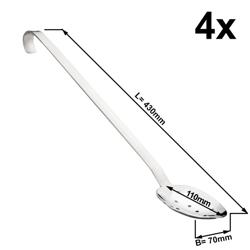(4 ks) Servírovací lžíce - Ø 70 mm - Délka: 420 mm - Perforovaná - Nerezová ocel