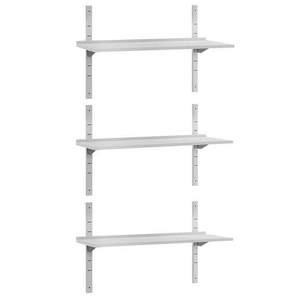 Étagère murale ECO en inox - 1500 × 400 mm - avec 3 étages