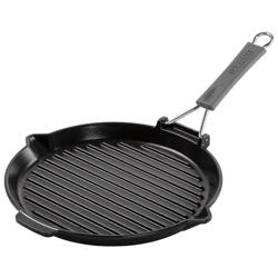 STAUB | GRILL PANS - Grillpan met schenktuit - Ø 280mm - Gietijzer - Zwart