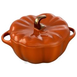 STAUB | CERAMIQUE - طنجرة كوكوت - بقطر 120 مم - على شكل يقطينة - سيراميك - لون القرفة