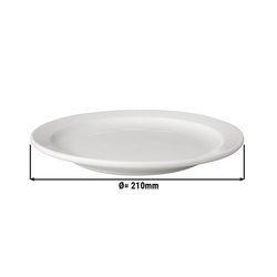 BUDGETLINE - Mammoet - طبق - مسطح - بقطر 210 مم - أبيض (قطع x6)