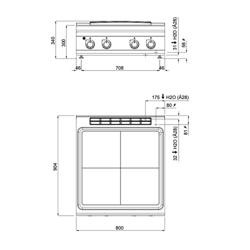 كهرباء موقد وفرن تجاري - 14 kW