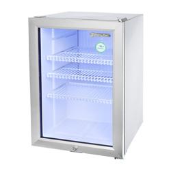 GASTRO-COOL | Frigider minibar - 430mm - 62 litri - cu 1 ușă din sticlă și iluminare LED - argintiu