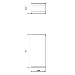 Ara tezgah Paolo 900 Serisi - 400x900x300mm - 1 çekmece - paslanmaz çelik AISI 304