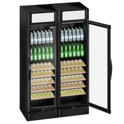 (2 stuks) Drankenkoelkast - 1190mm - 694L - 2 glasdeuren & LED-interieurverlichting - zwart
