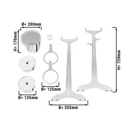 Rafraîchisseur de bouteilles avec support & 2 bacs à glaçons - inox