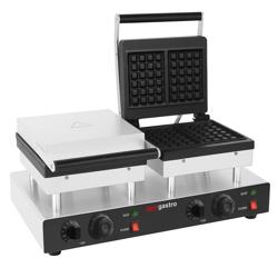Wafelijzer - Dubbel - Handmatig - 4 kW - Vorm: 2 Brusselse wafels - Bakplaten met tefloncoating