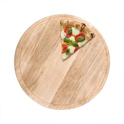 Pizzalautanen puusta – Ø 300 mm – mehukourulla