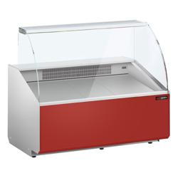 Vitrina de refrigeración - 1256x979mm - vitrina expositora - 262 litros - refrigeración estática (stille) - frente rojo (RAL3003)