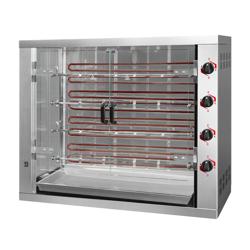Électrique Rôtissoire à poulets Verticale - avec 4 broches pour jusqu’à 24 poulets - 19,2kW