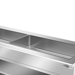 Buffettheke KOPENHAGEN - 2310mm - mit Bainmarie - für 6x GN 1/1 - Edelstahl