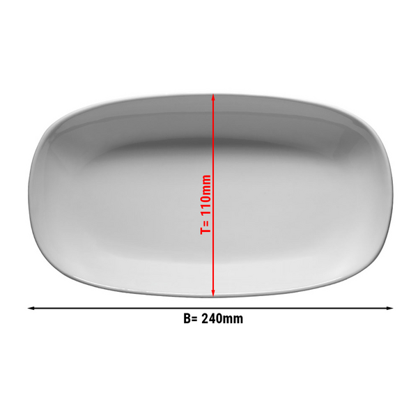 (6 adet) ENTITY - Tabak - oval - 240x110 mm - Beyaz