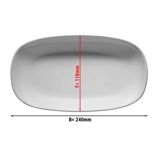 (6 pieces) ENTITY - Plate - oval - 240x110mm - White
