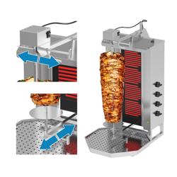 Elektrische Dönergrill / Shoarmagrill - 3 branders - max. 40 kg - incl. 2 vleugeldeuren