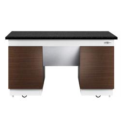Neutraal element DUBLIN - 1600x1000x(H)900mm - zwart granieten werkblad - met deur(en) - mobiel - met wielstel - incl. 4 zwenkwielen