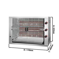 Elektro Hähnchengrill - 14,4 kW - mit 3 Spießen für bis zu 18 Hähnchen
